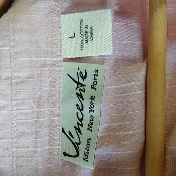 Vincente Milan New York Paris Textured Pullover Collared Cotton Pastel Shirt L - Picture 7 of 7